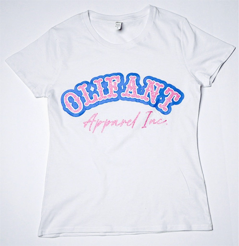 Signature Women’s Blue/Pink glitter logo shirt